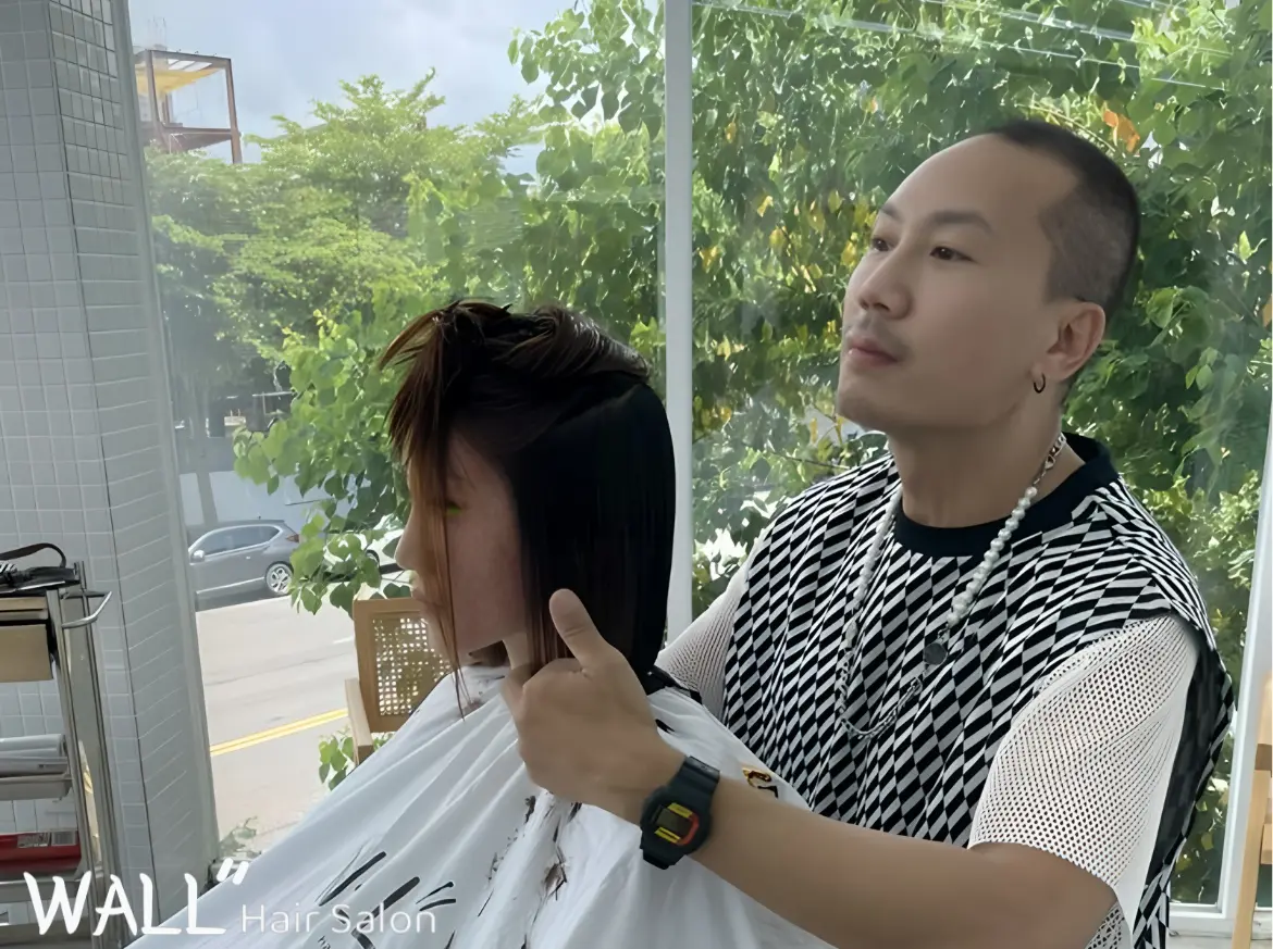 台中剪髮用包柏頭短髮來告別扁塌又能修飾臉型， 讓你能秒變俏麗女神-wall hair
